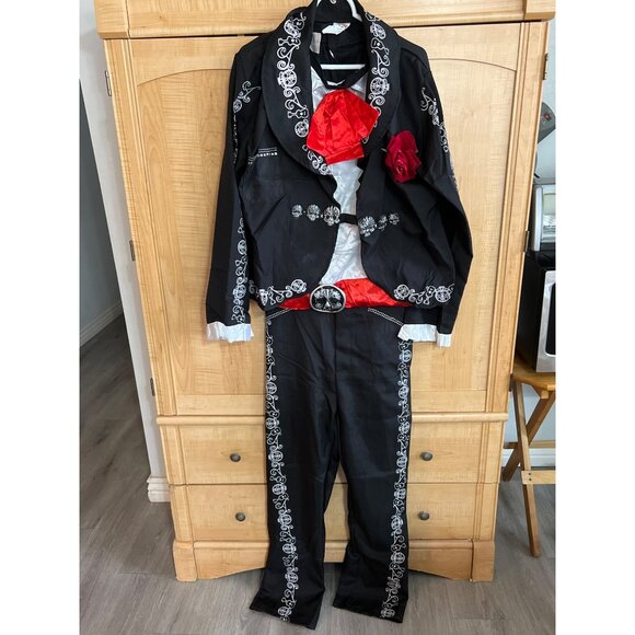 Adult Mens Day Of The Dead Costume XL By Spooktacular Creations  Mock Shirt Jack - Picture 3 of 13